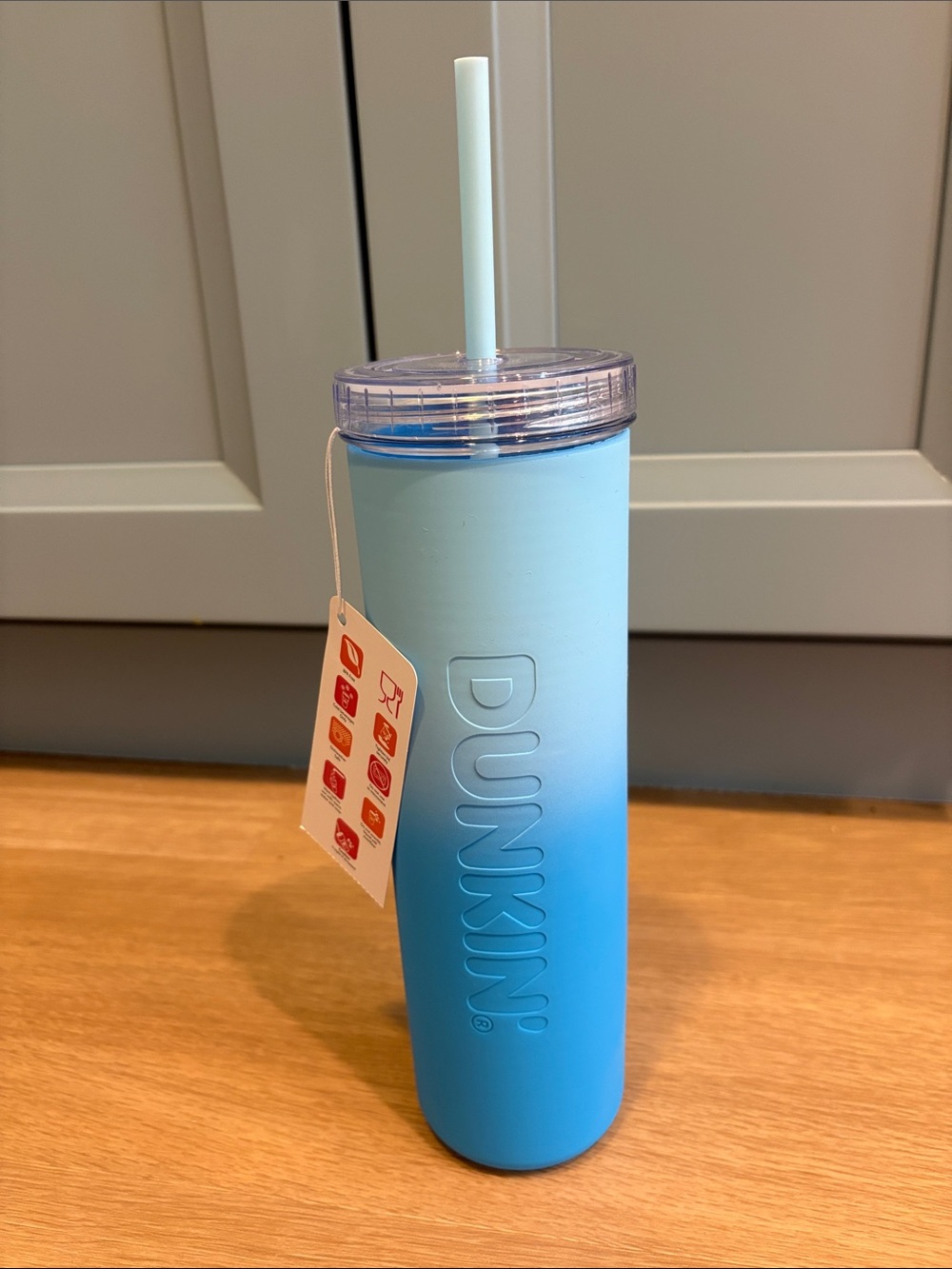 Dunkin' Ombre Blue Insulated Tumbler with Straw